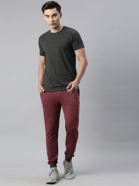 Charcoal & Maroon Solid Lounge Set